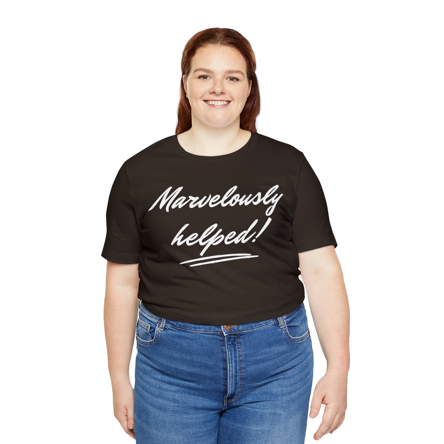 MARVELOUSLY HELPED Unisex Jersey Short Sleeve Tee