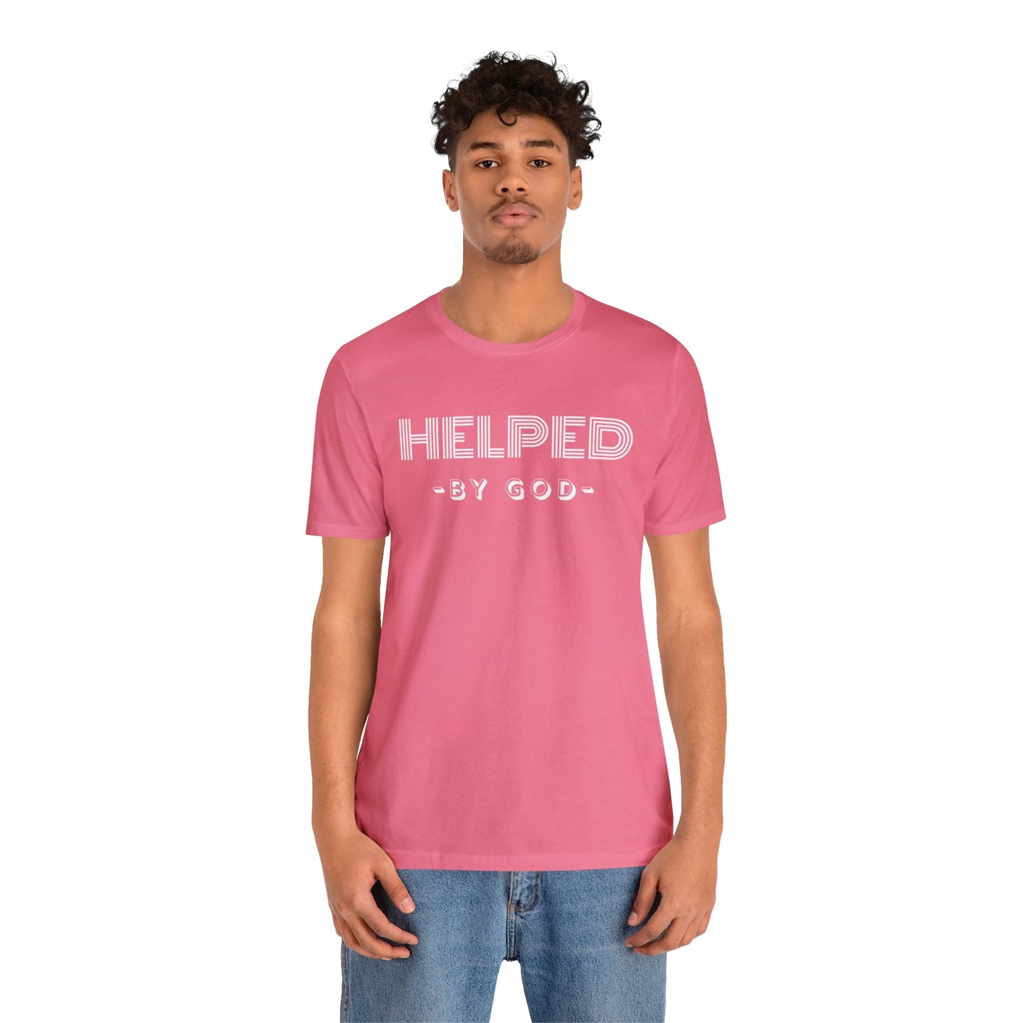 HELPED BY GOD Unisex Jersey Short Sleeve Tee