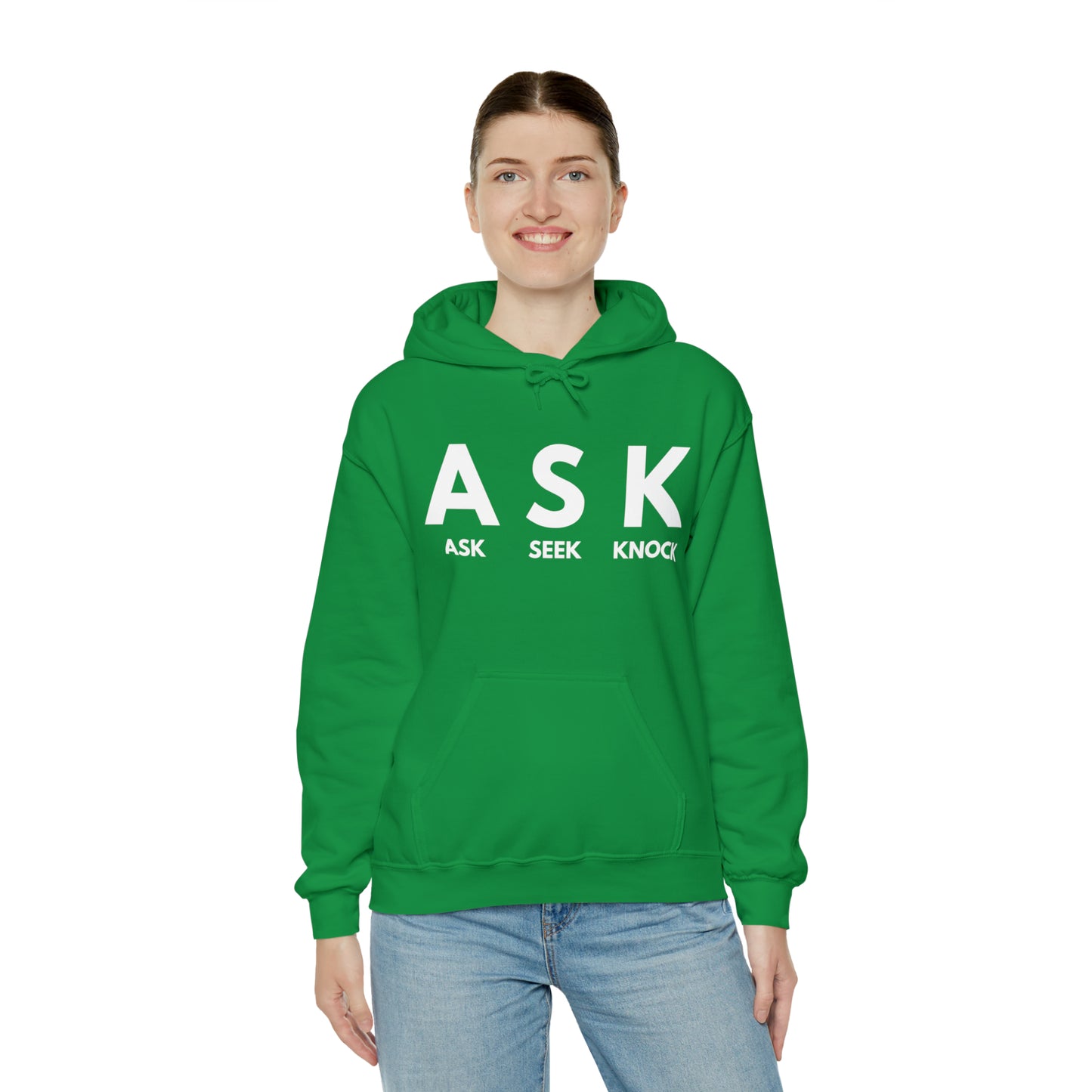 ASK SEEK KNOCK Unisex Heavy Blend™ Hooded Sweatshirt