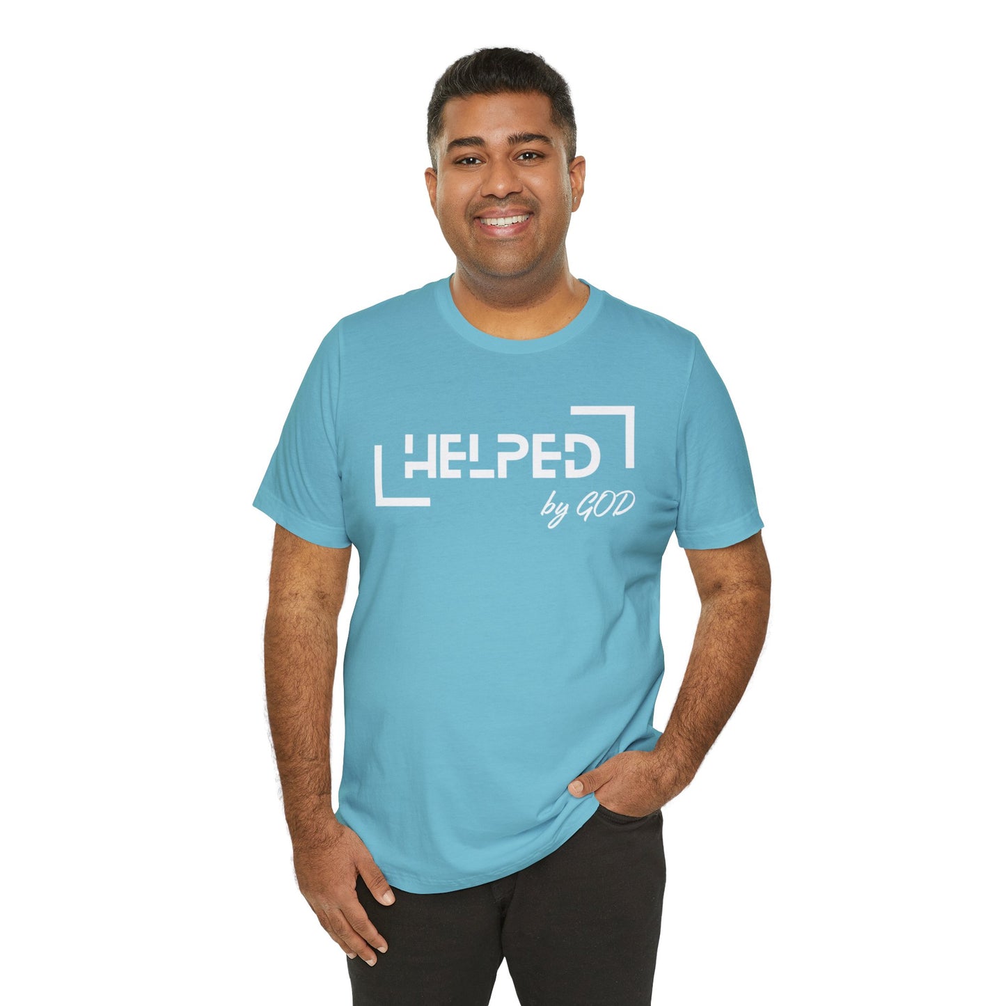 HELPED BY GOD Unisex Jersey Short Sleeve Tee