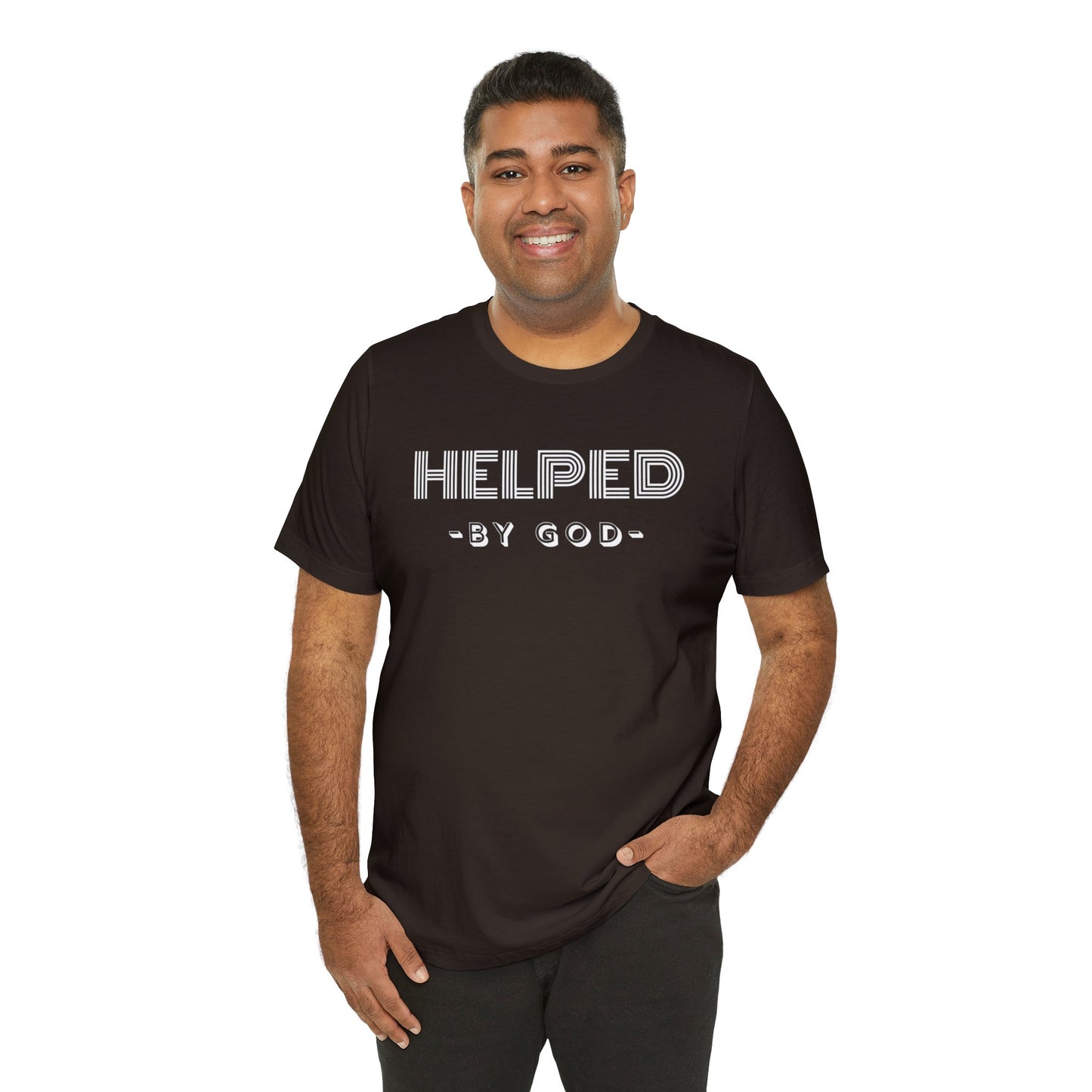 HELPED BY GOD Unisex Jersey Short Sleeve Tee