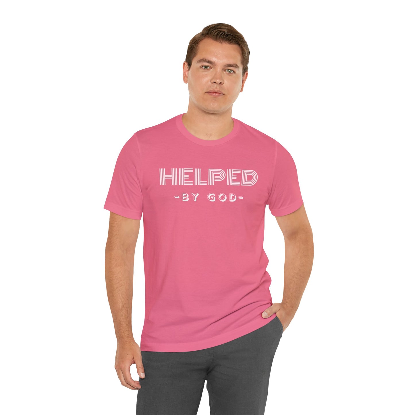 HELPED BY GOD Unisex Jersey Short Sleeve Tee