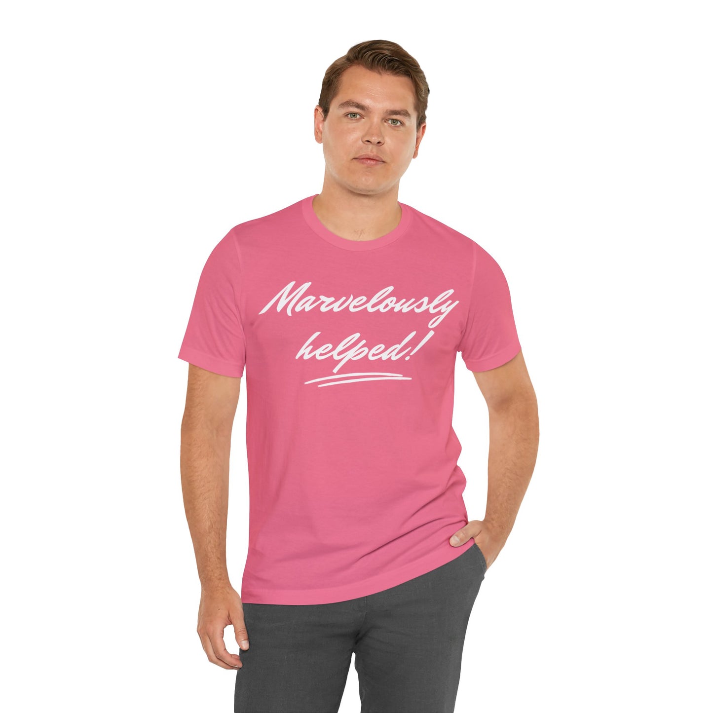 MARVELOUSLY HELPED Unisex Jersey Short Sleeve Tee