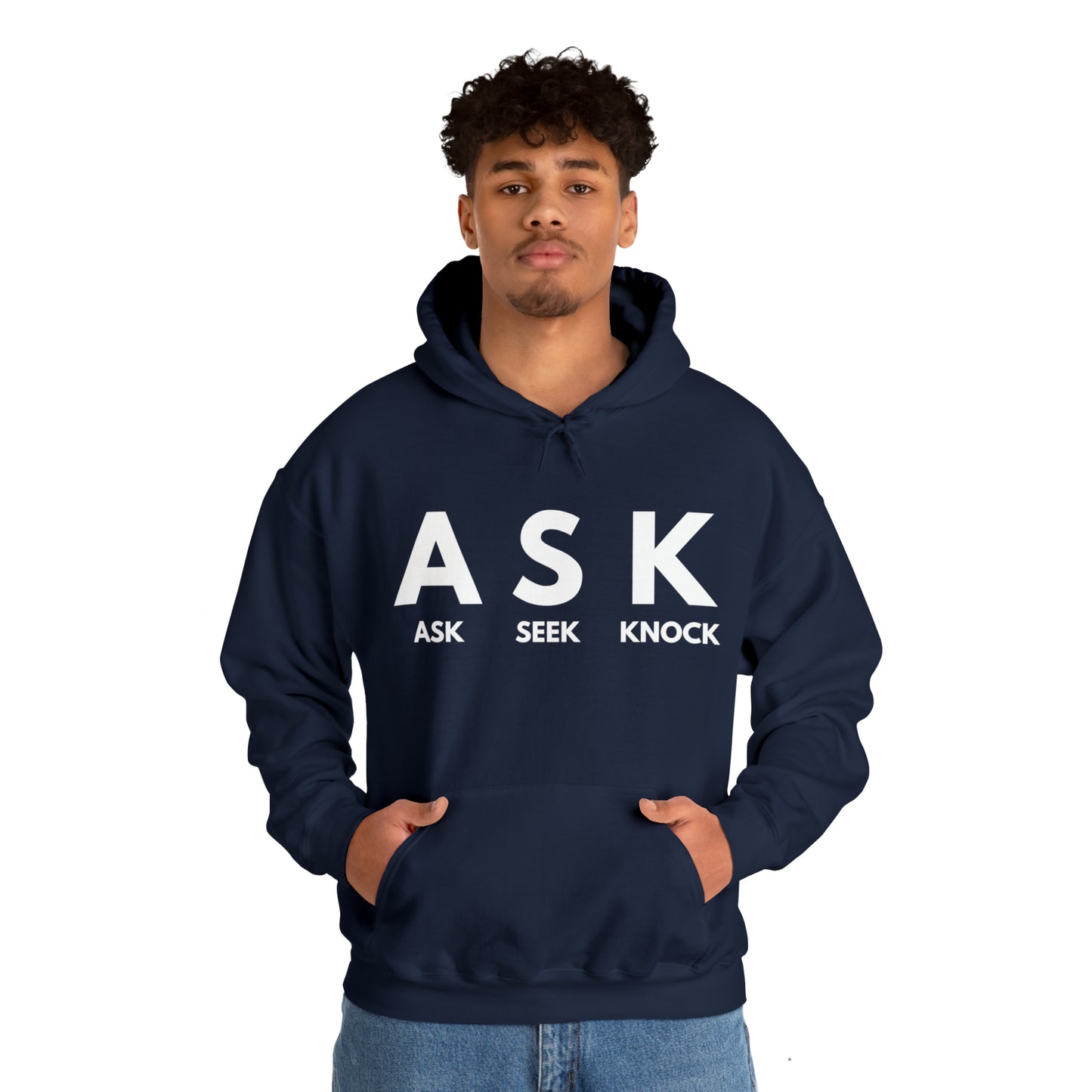 ASK SEEK KNOCK Unisex Heavy Blend™ Hooded Sweatshirt