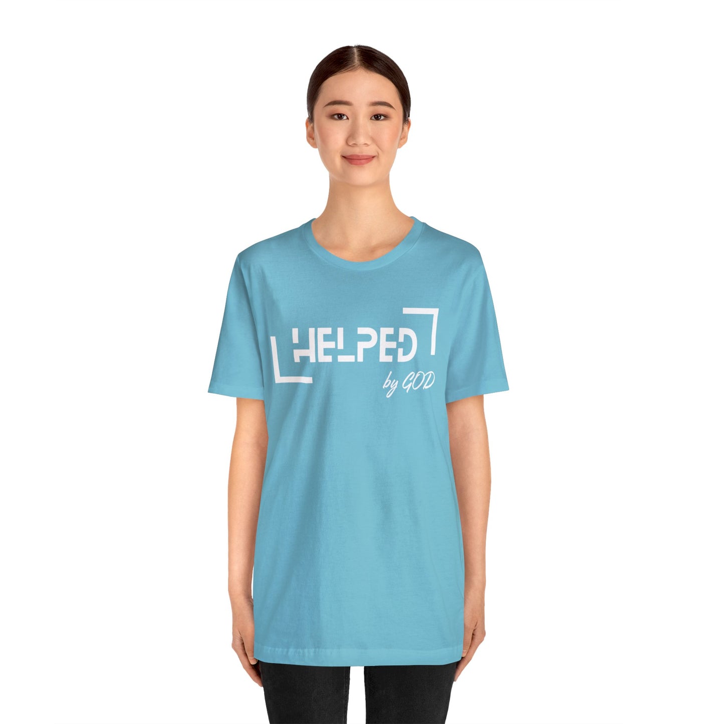 HELPED BY GOD Unisex Jersey Short Sleeve Tee