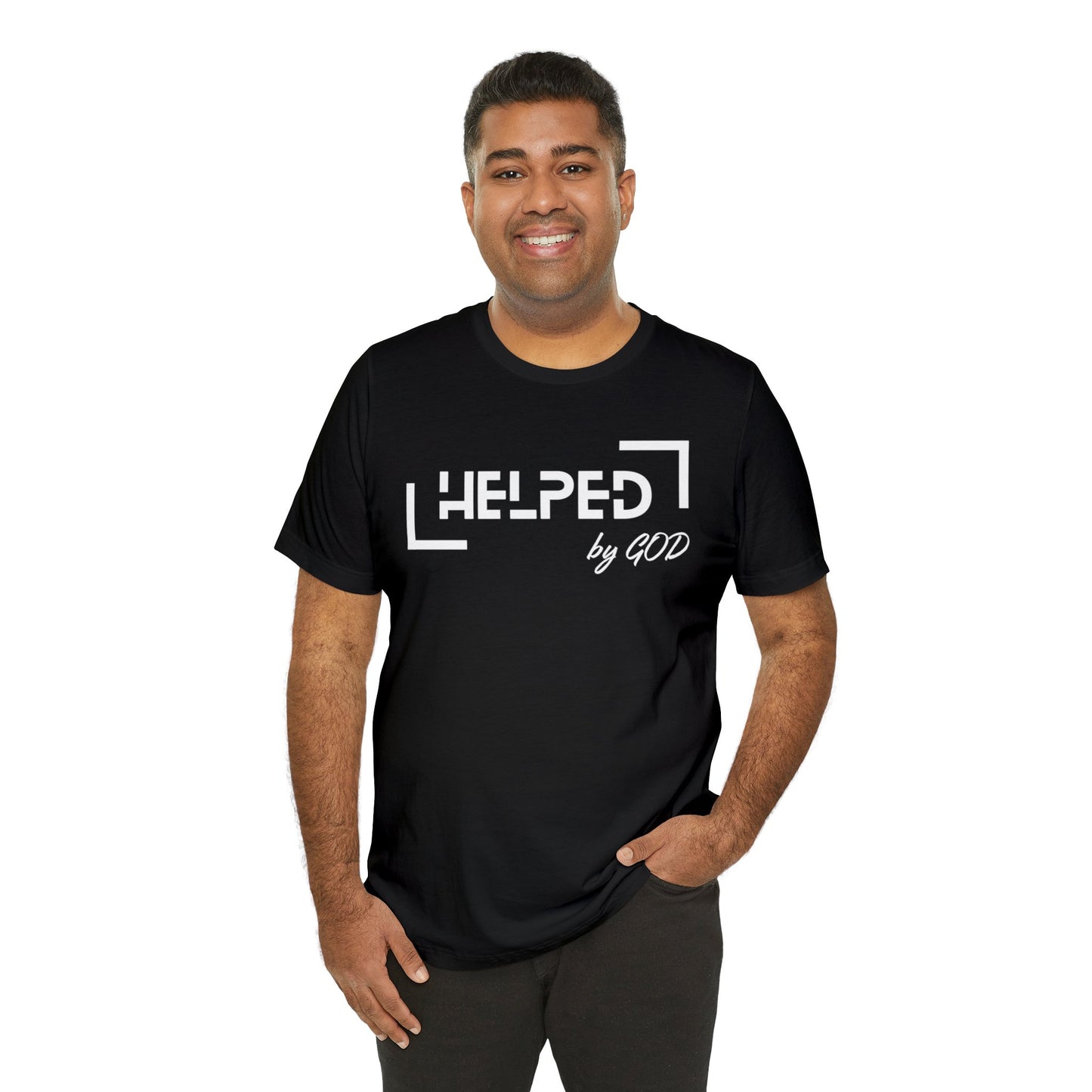 HELPED BY GOD Unisex Jersey Short Sleeve Tee