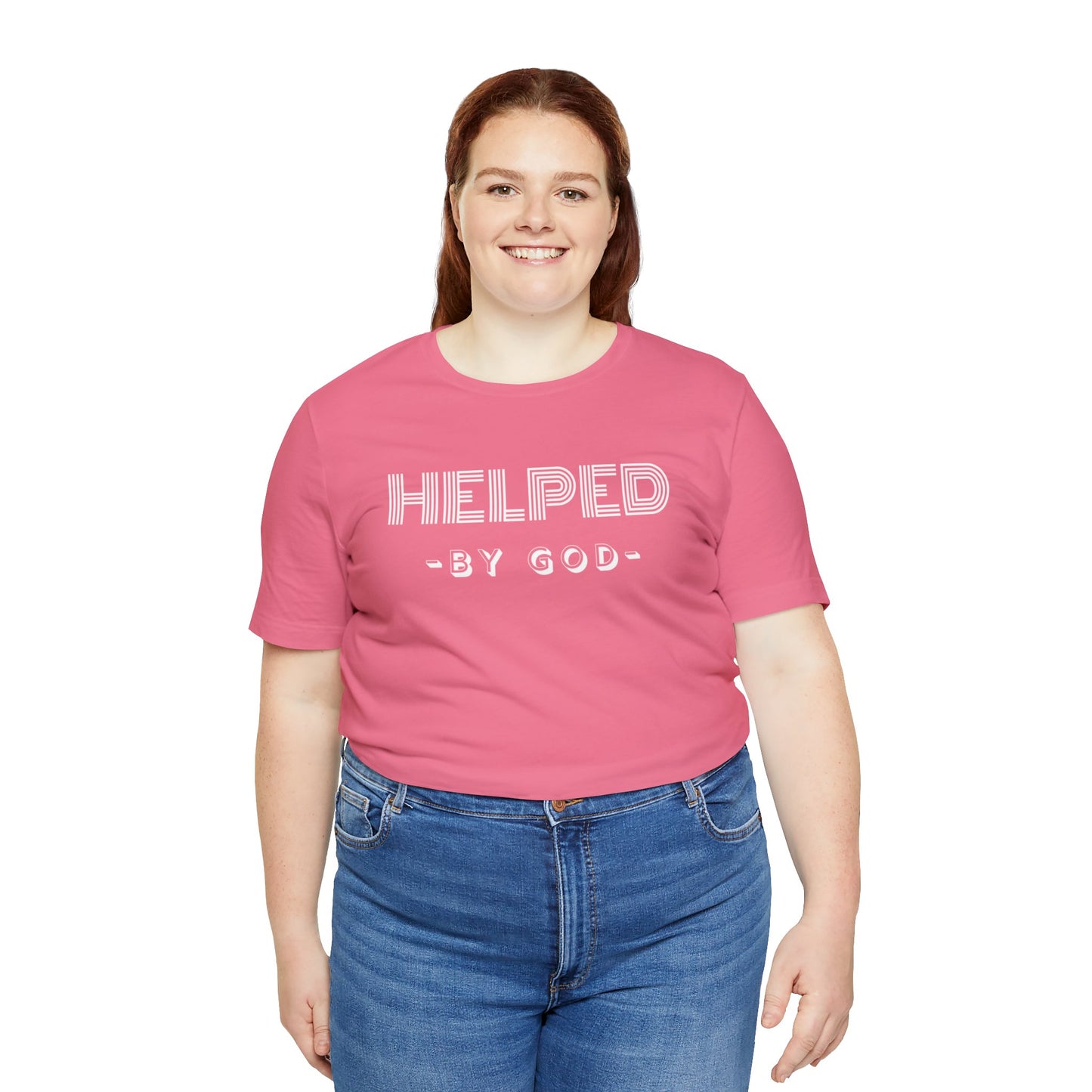 HELPED BY GOD Unisex Jersey Short Sleeve Tee