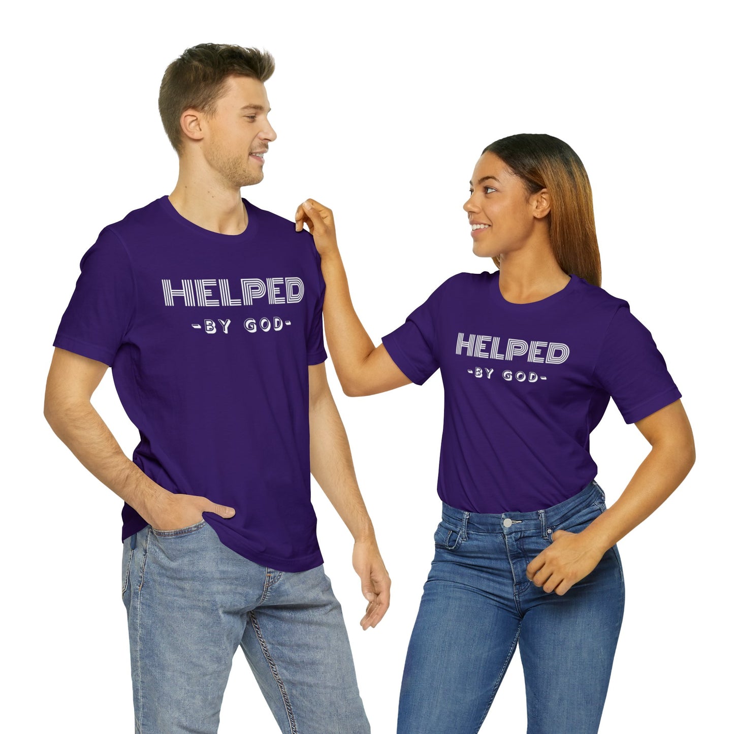 HELPED BY GOD Unisex Jersey Short Sleeve Tee