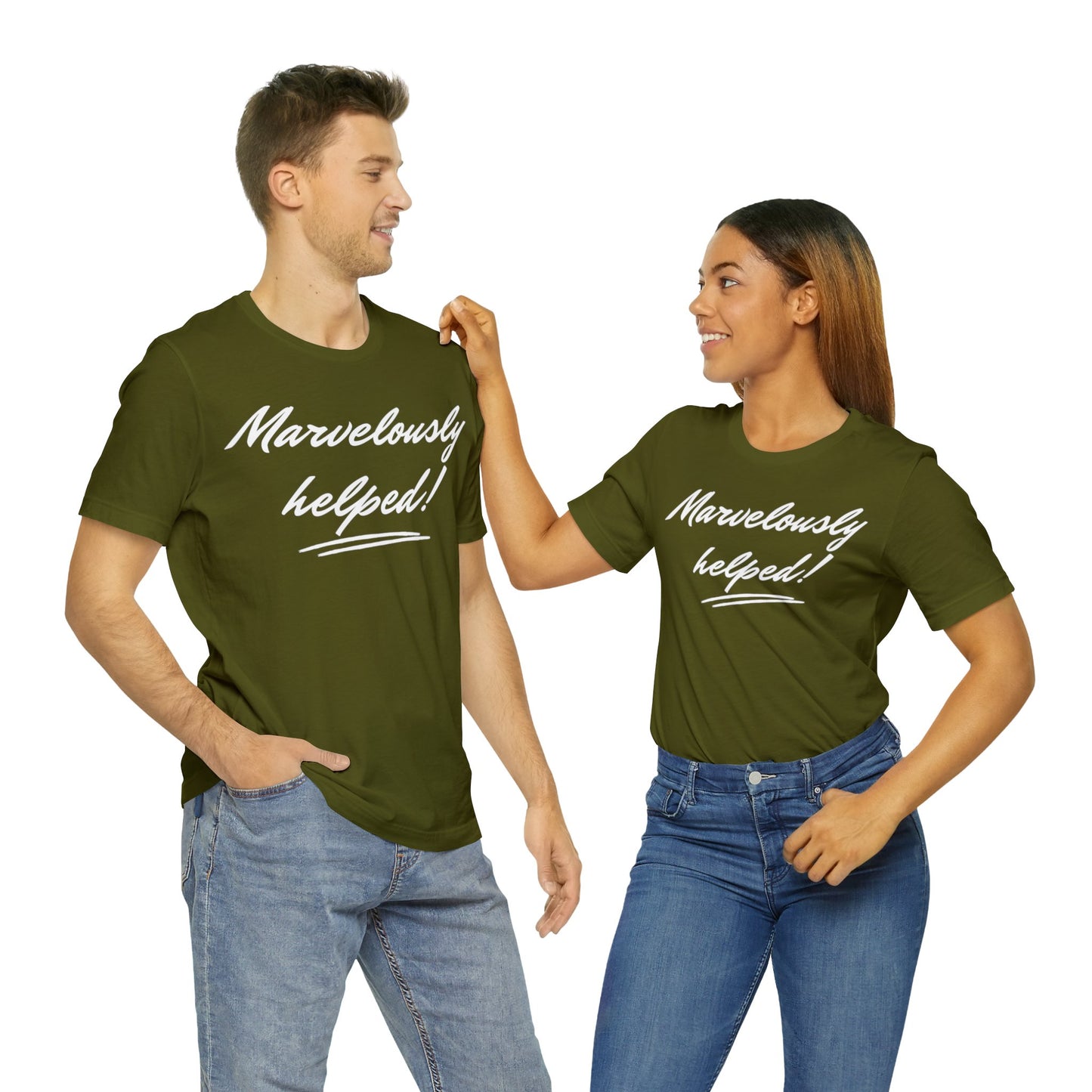 MARVELOUSLY HELPED Unisex Jersey Short Sleeve Tee