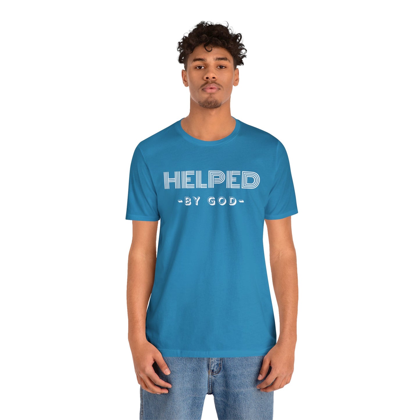 HELPED BY GOD Unisex Jersey Short Sleeve Tee