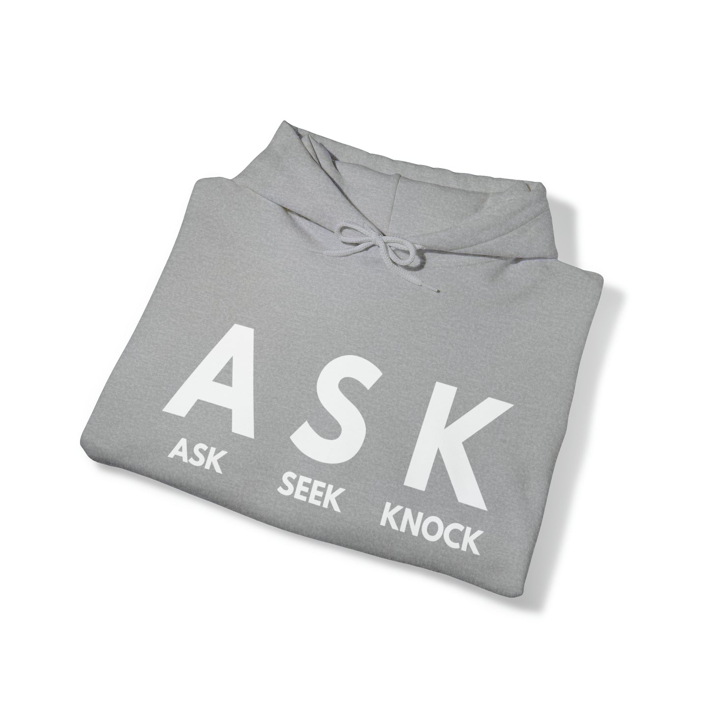 ASK SEEK KNOCK Unisex Heavy Blend™ Hooded Sweatshirt