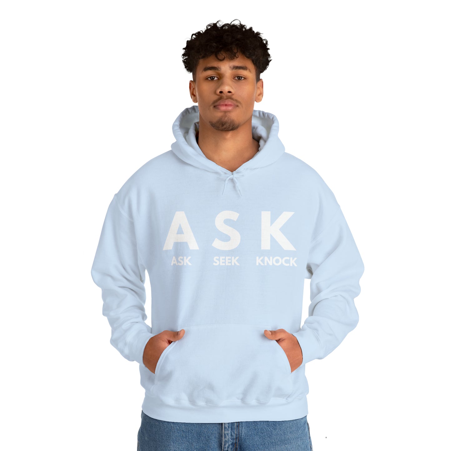 ASK SEEK KNOCK Unisex Heavy Blend™ Hooded Sweatshirt