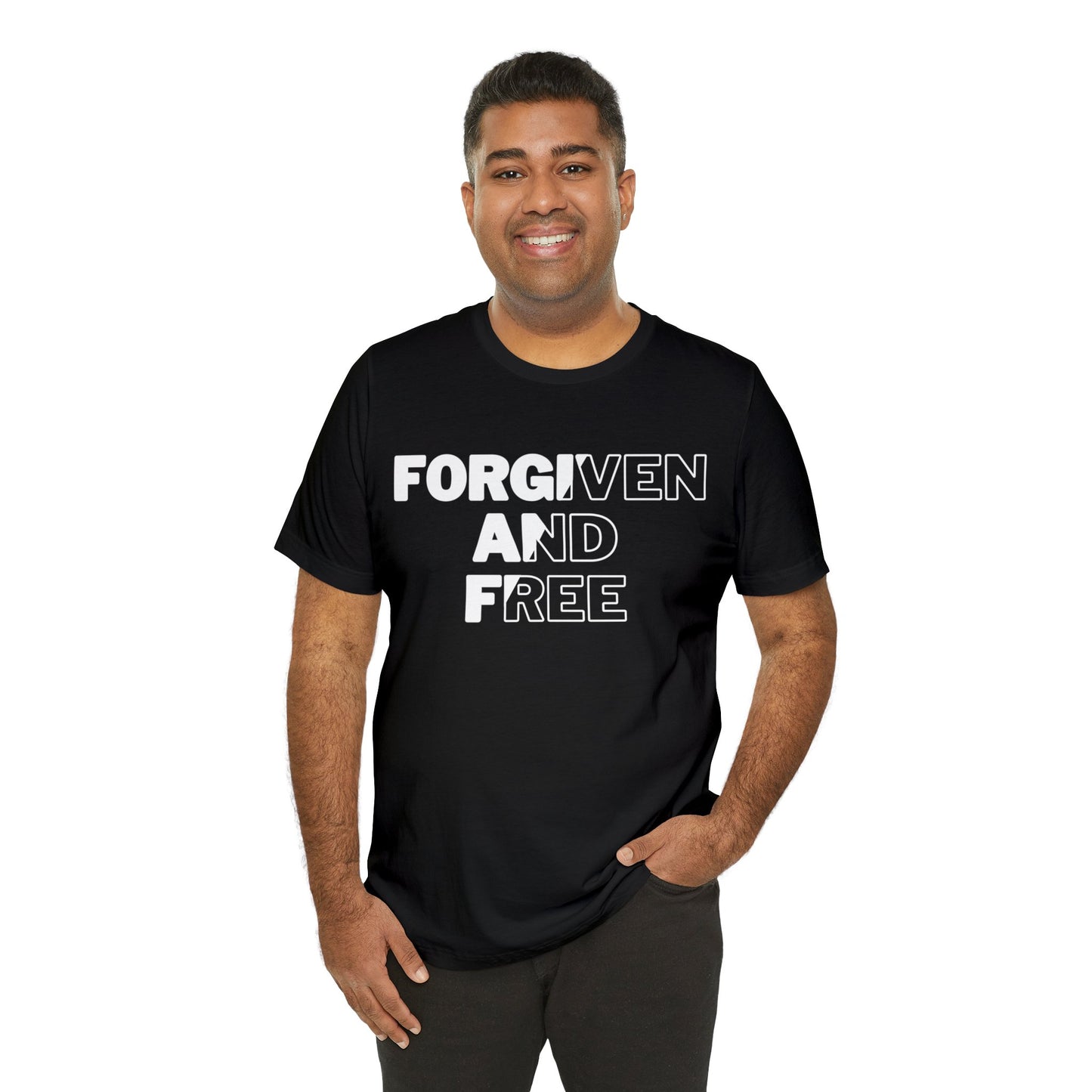 FORGIVEN AND FREE Unisex Jersey Short Sleeve Tee