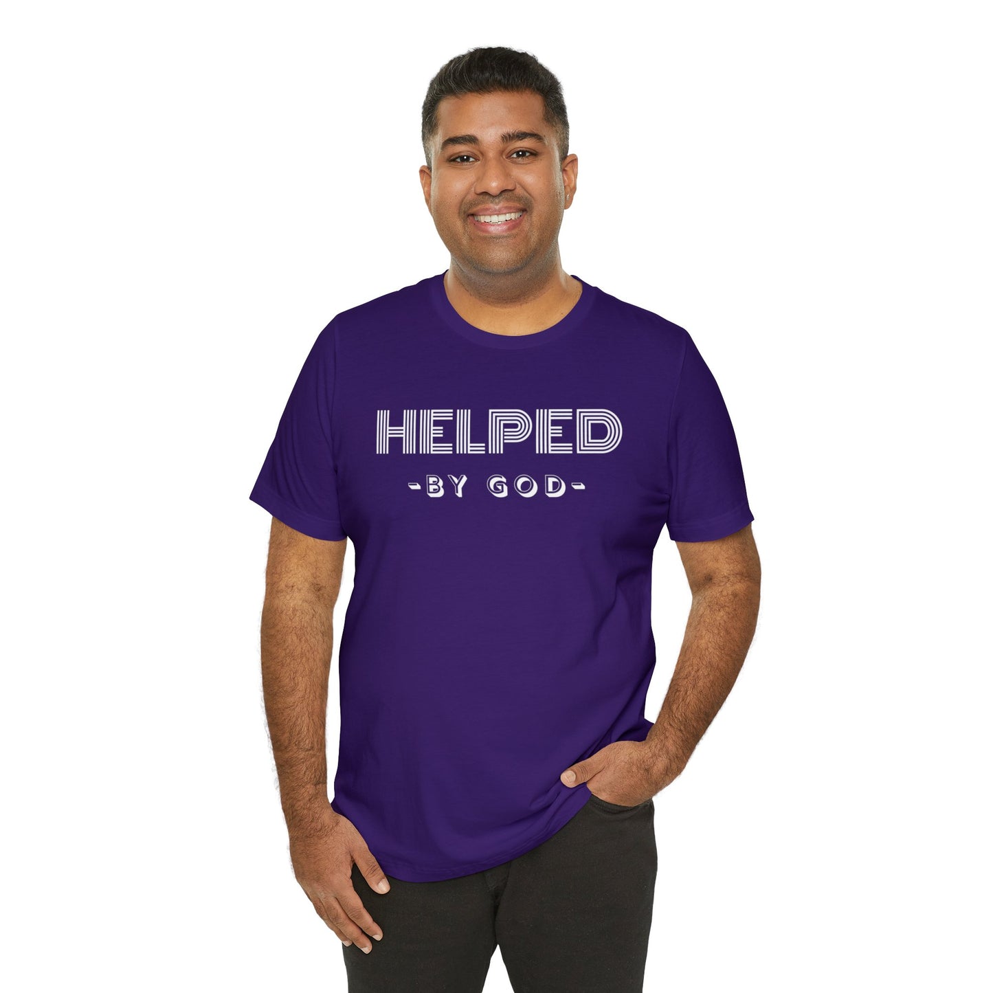 HELPED BY GOD Unisex Jersey Short Sleeve Tee