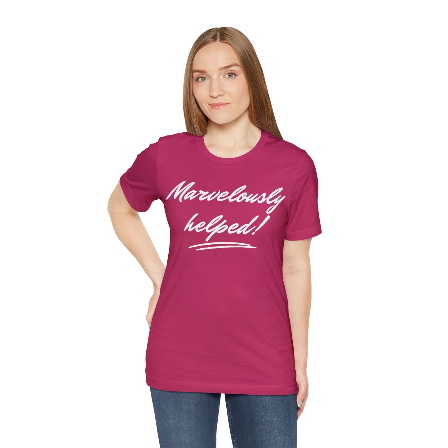 MARVELOUSLY HELPED Unisex Jersey Short Sleeve Tee