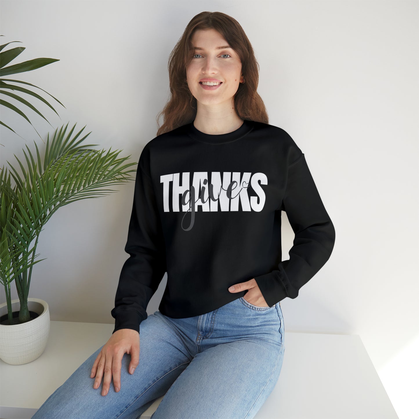 GIVE THANKS Unisex Heavy Blend™ Crewneck Sweatshirt