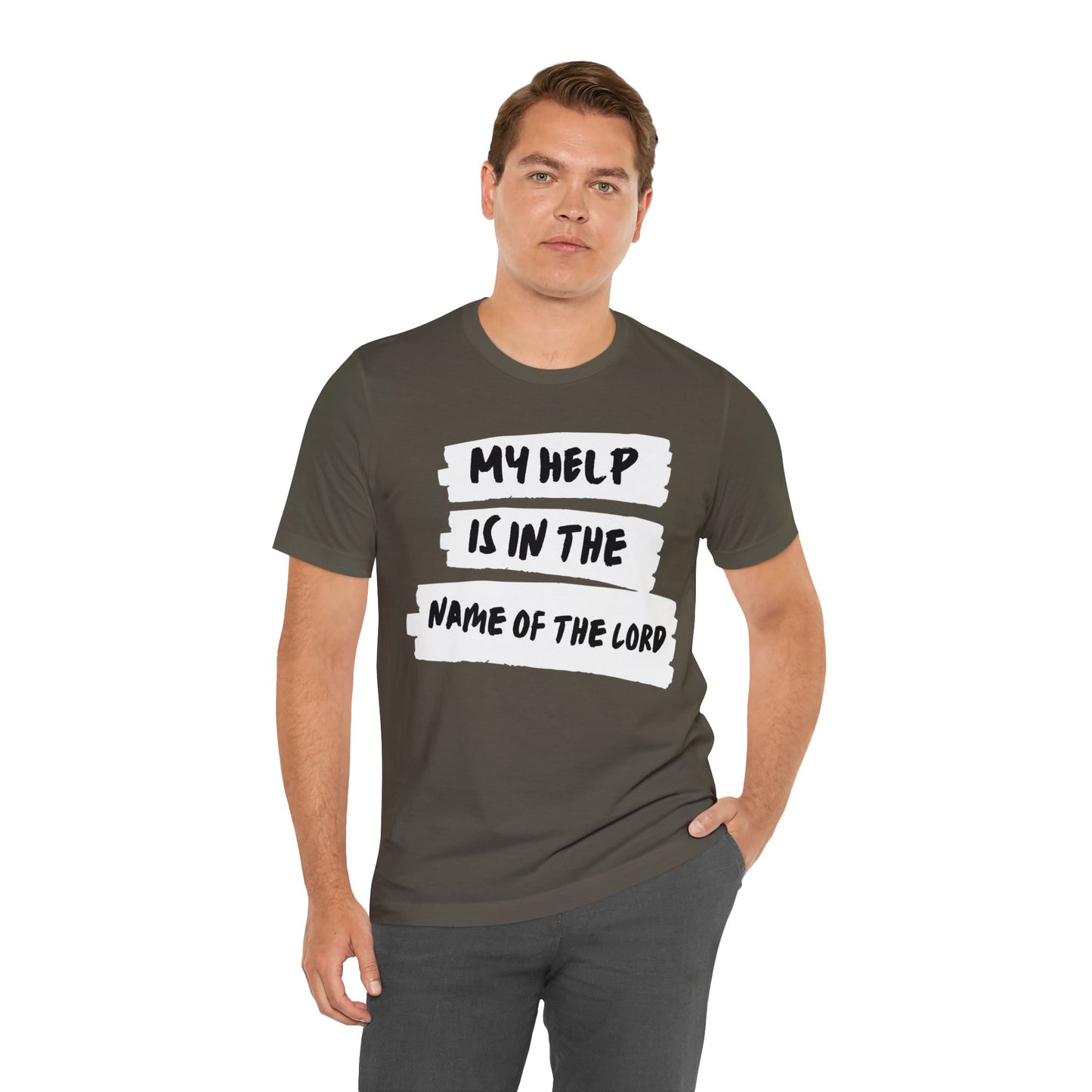 MY HELP IS IN THE NAME OF THE LORD Unisex Jersey Short Sleeve Tee