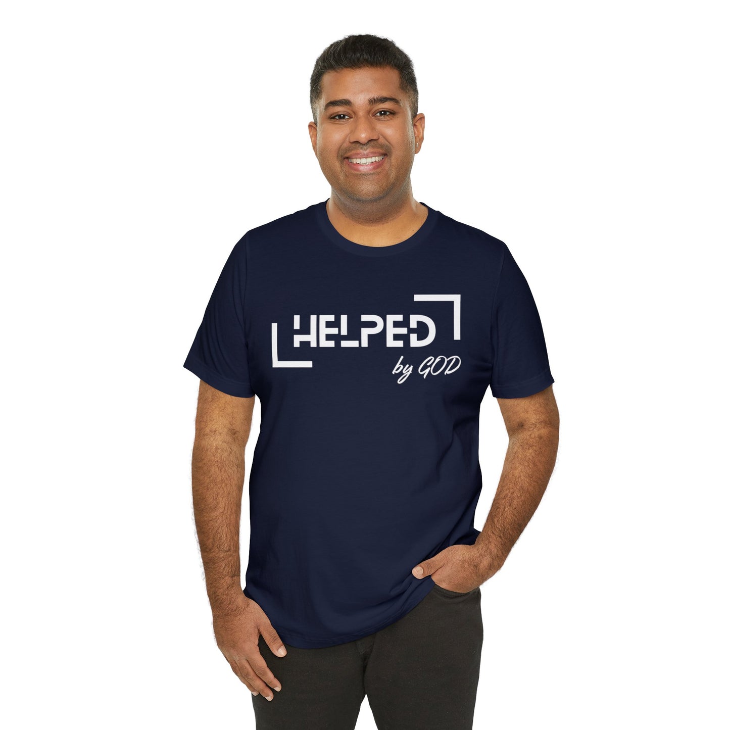 HELPED BY GOD Unisex Jersey Short Sleeve Tee