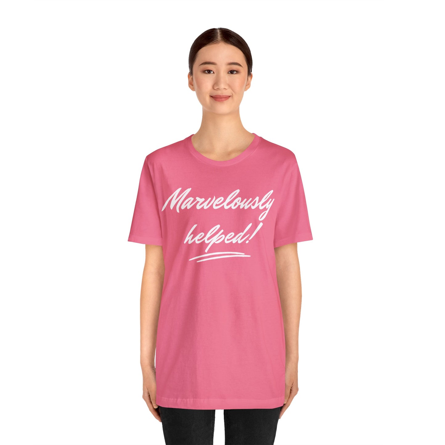 MARVELOUSLY HELPED Unisex Jersey Short Sleeve Tee