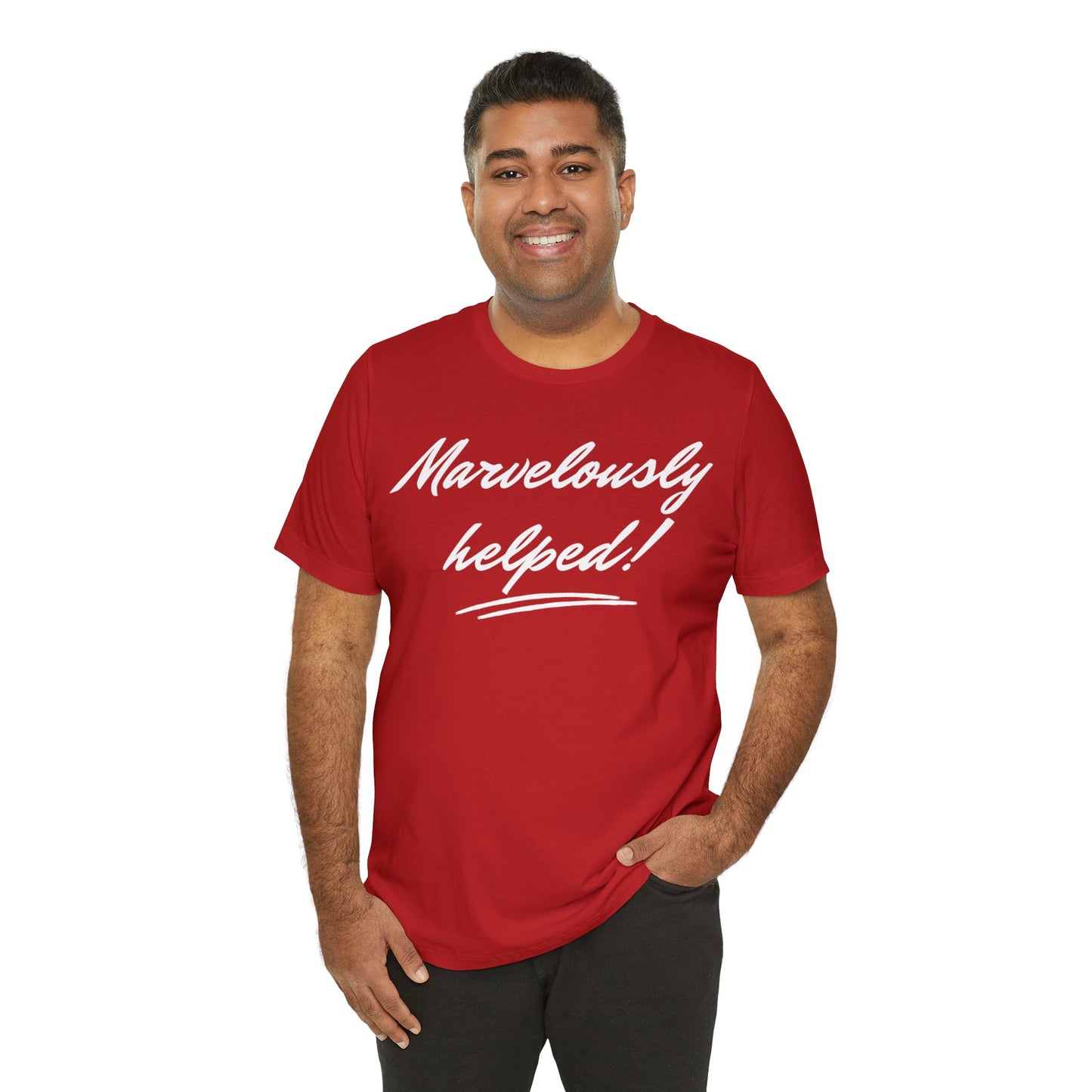 MARVELOUSLY HELPED Unisex Jersey Short Sleeve Tee