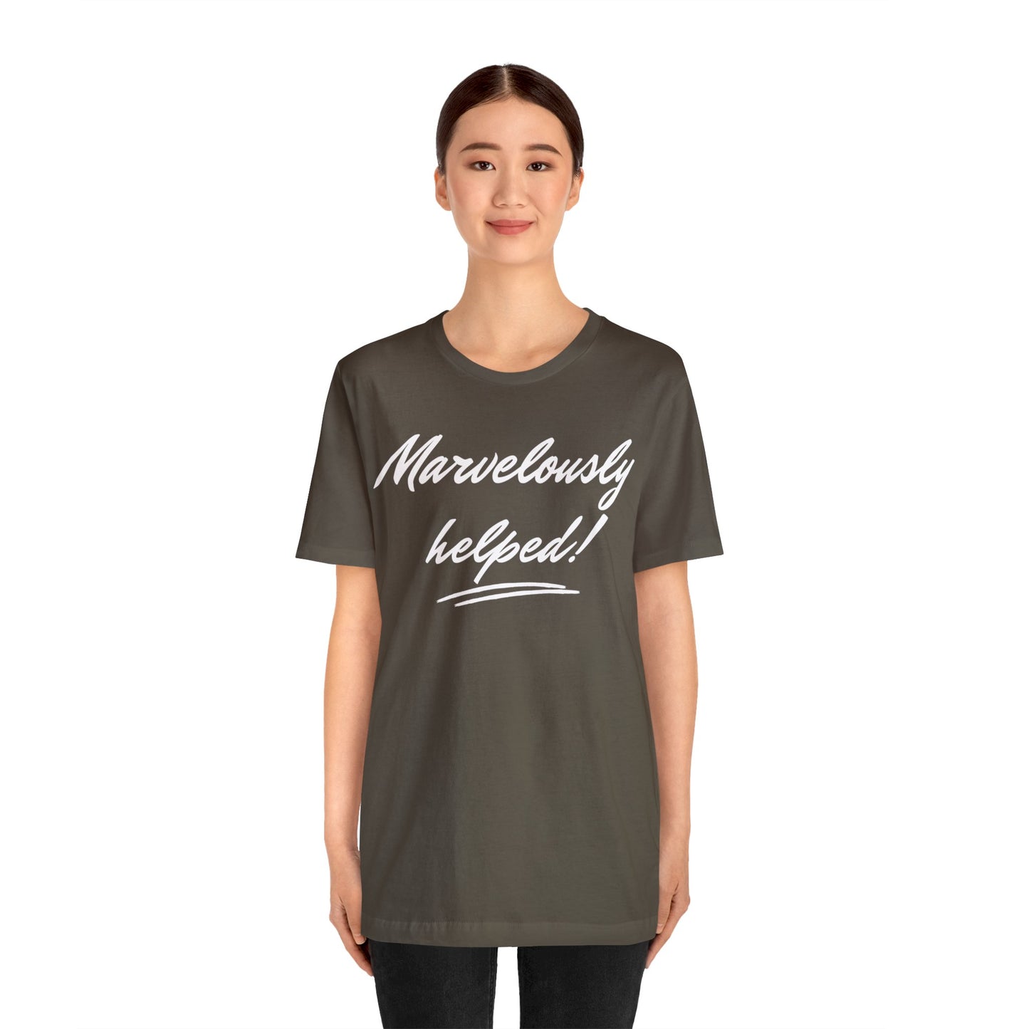 MARVELOUSLY HELPED Unisex Jersey Short Sleeve Tee