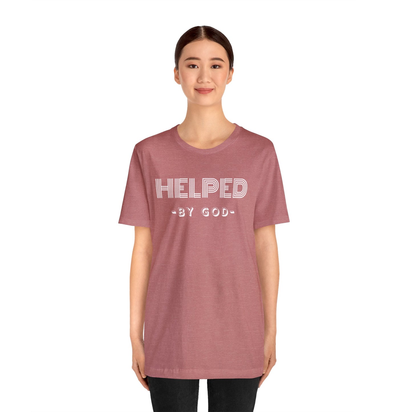 HELPED BY GOD Unisex Jersey Short Sleeve Tee