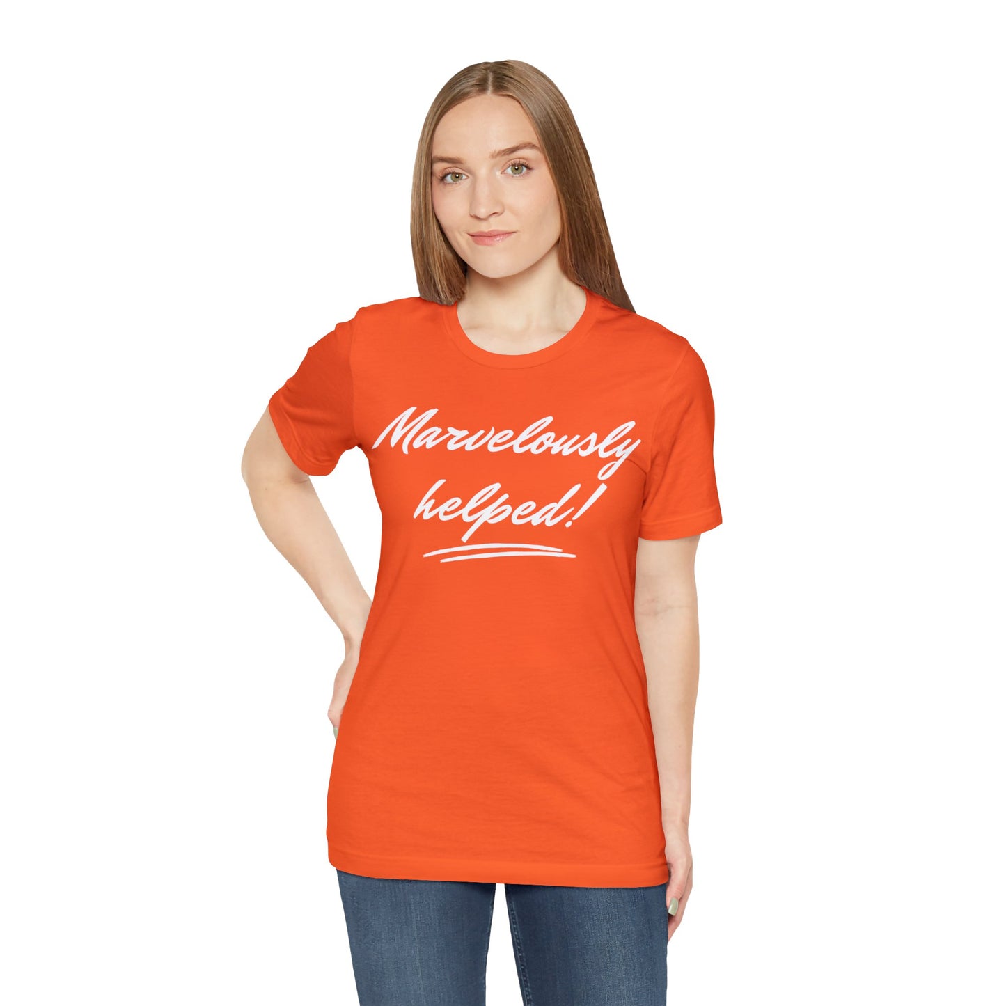 MARVELOUSLY HELPED Unisex Jersey Short Sleeve Tee