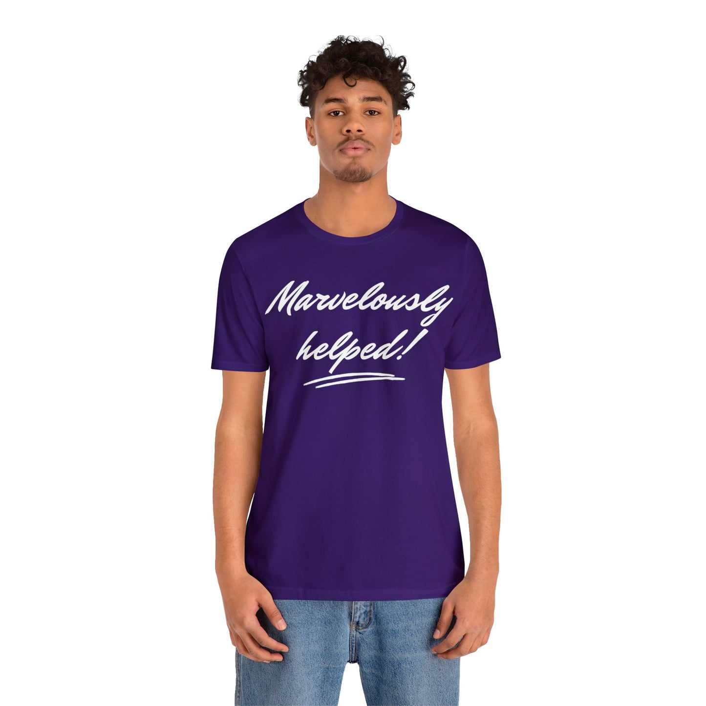 MARVELOUSLY HELPED Unisex Jersey Short Sleeve Tee