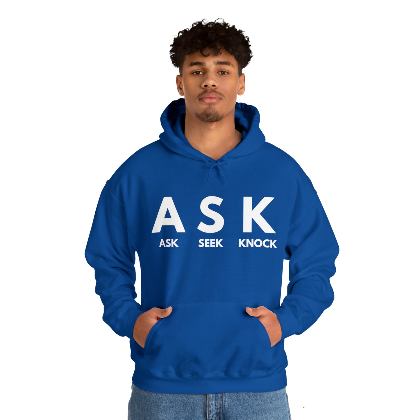 ASK SEEK KNOCK Unisex Heavy Blend™ Hooded Sweatshirt