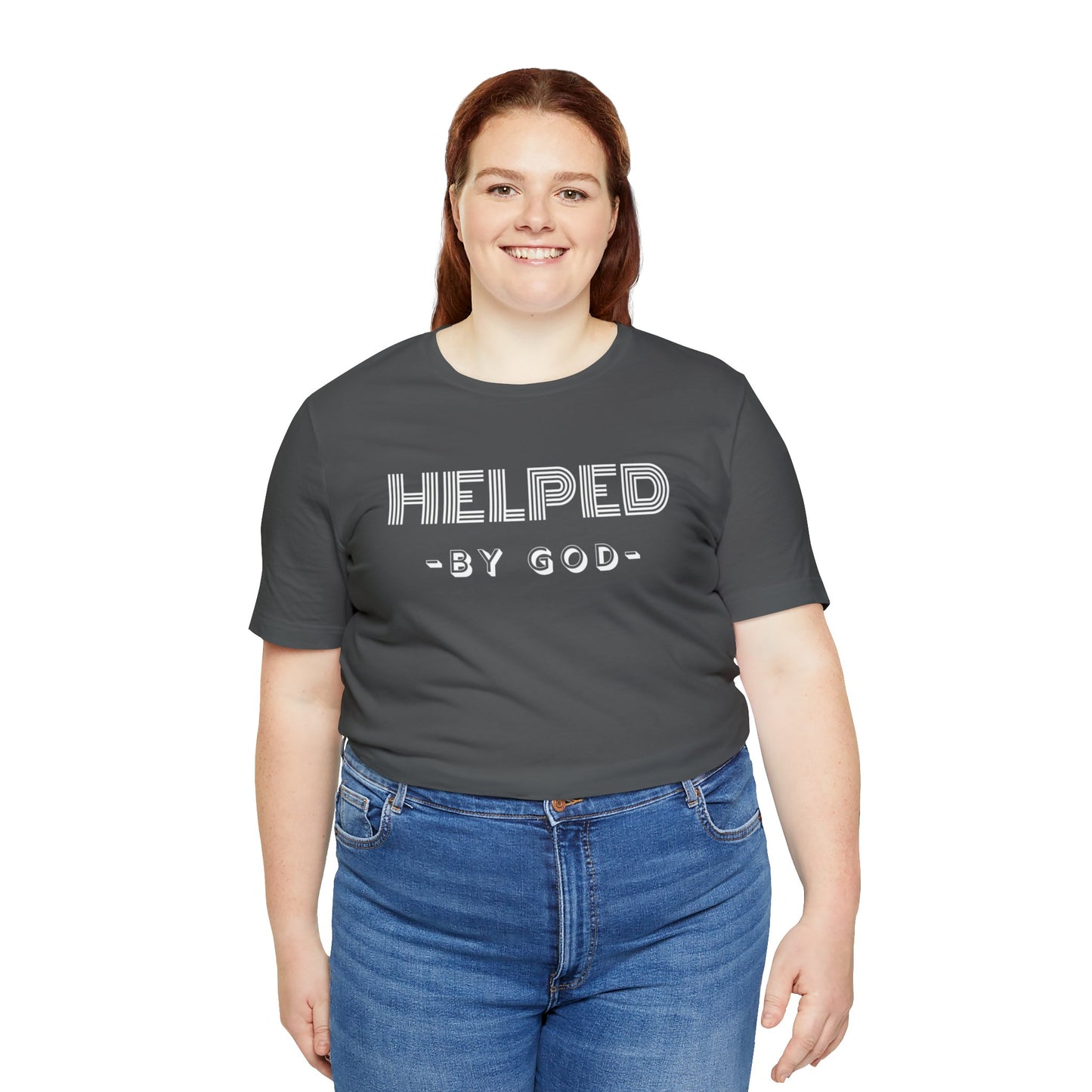 HELPED BY GOD Unisex Jersey Short Sleeve Tee