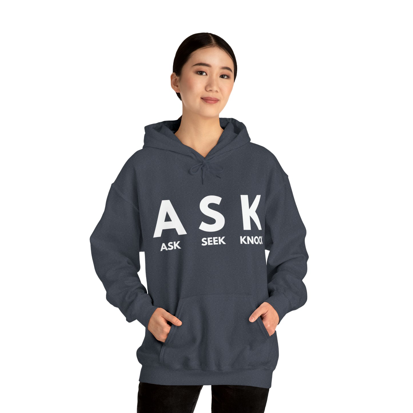 ASK SEEK KNOCK Unisex Heavy Blend™ Hooded Sweatshirt