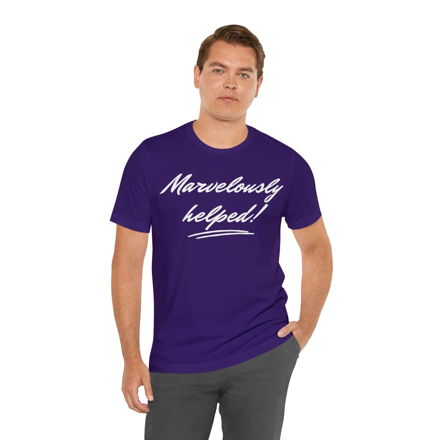 MARVELOUSLY HELPED Unisex Jersey Short Sleeve Tee